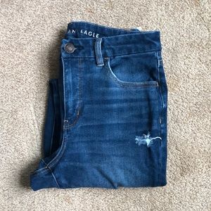 Super Stretchy Distressed A&E High Rise Jeans